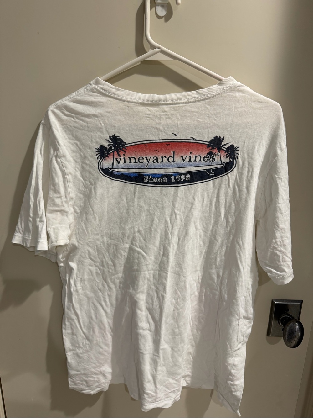 Vineyard Vines White Logo Tee - Sunset Graphic